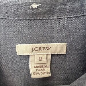 J. Crew 100% Cotton Summer Lightweight Blue 1/2 Button Up Shirt Size Medium